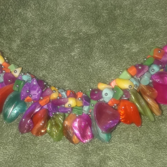 Bohemian style colourful beaded necklace - Picture 5 of 5